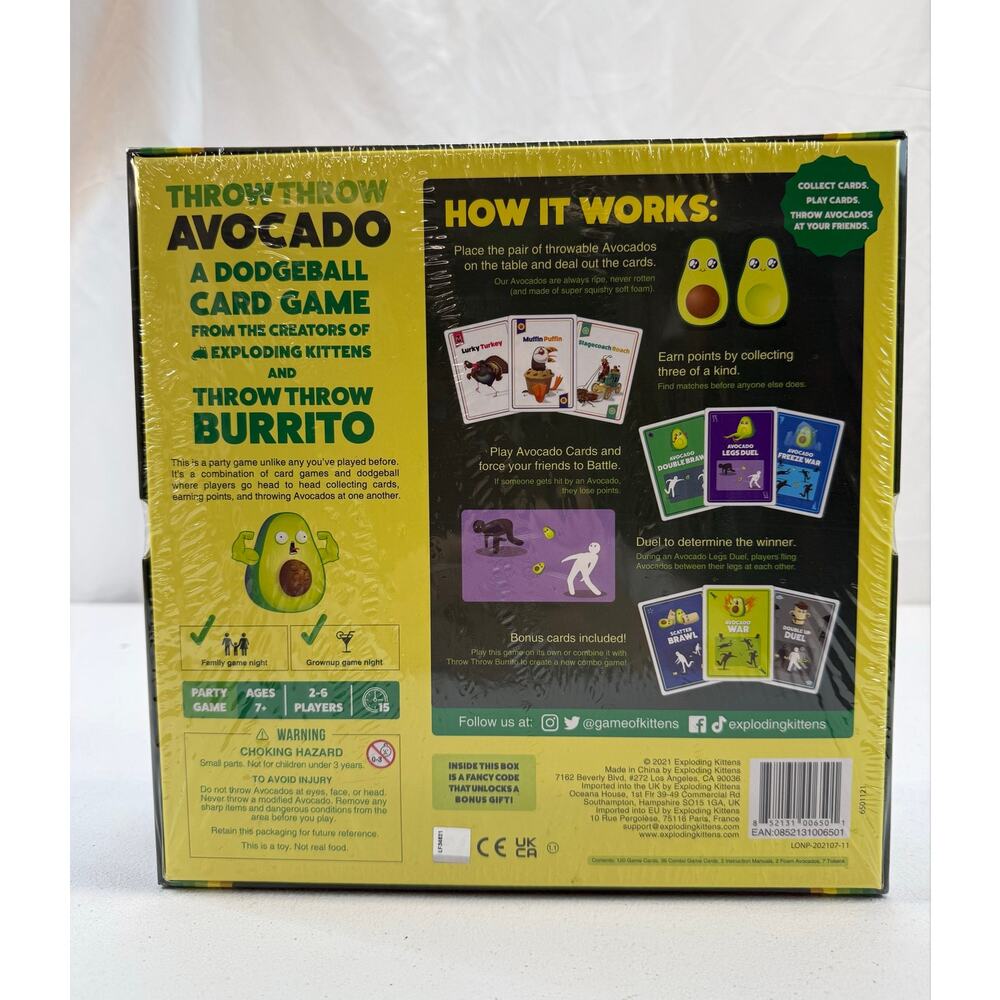 Exploding Kittens Throw Throw Avocado Card Game - Picture 2 of 5